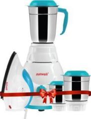 Zunvolt Dry Iron 1000 watts & Power MG5 500 Mixer Grinder 3 Jars, White