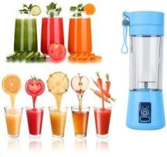 Zvr Portable Electric USB Rechargeable Juicer Mixer Grinder Blender Machine 380ml 25 Juicer Mixer Grinder 1 Jar, Blue