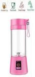 Zvr Rechargeable Fruit & Vegetable Shaker Electric Hand Blender Portable USB Juicer 25 Juicer Mixer Grinder 1 Jar, Pink