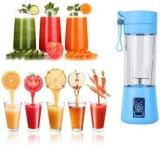 Zvr Portable Electric USB Rechargeable Juicer Mixer Grinder Blender Machine 380ml 25 Juicer Mixer Grinder 1 Jar, Blue