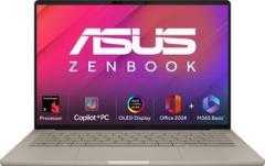 Asus Zenbook A14 OLED, Copilot+PC, MSO 2024 + M365 Basic, AI PC, Metal Body, Qualcomm Snapdragon X UX3407QA QD258WS Thin and Light Laptop
