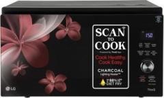 Lg 32 Litres MJEN326PKW Convection Microwave Oven (Black, Heart Friendly Recipes & 360 Motorised Rotisserie, Scan to Cook Wi Fi Enabled Charcoal)