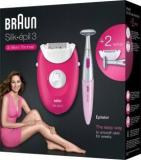 Braun Silk Epil 3 420 Epilator Raspberry Pink With 2 Extras Corded Epilator