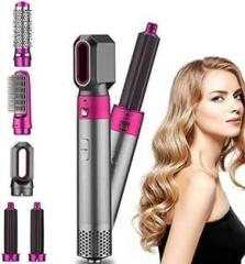 Fexmy 5 in 1 Hot Air Brush Hair Dryer Blow Dryer Brush Curling Wand Heating Curler Hair Dryer Brush 5 In 1 Electric Blow Dryer Comb Hair Curling Detachable Brush Hair Styler