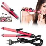 Gk Sales Curler Machine For Women | Curl & Straight Iron 0385 2 in 1 Hair Straightener