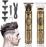 Hamofy Professional Golden T99 Trimmer Haircut Grooming Kit Metal Body Rechargeable 28 Trimmer 120 Min Runtime 3 Length Settings