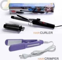 Marselite Combo of New Hair Curler & Hair Crimper Machine for Girl's Electric Hair Styler