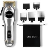 One Plus OP 19 Cordless Professional Hair Clipper Dual LED Titanium Coated Blade Trimmer 150 Min Runtime 12 Length Settings