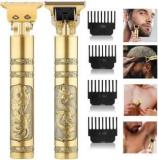 Raccoon Professional Golden T99 Trimmer Haircut Grooming Kit Metal Body Rechargeable Shaver For Men