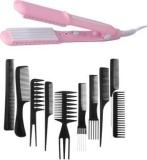 S2s Combo Set 10 Hair Comb + Mini Crimping Machine Electric Hair Styler