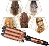 Sdms Easy To Carry Foldable Trippel Barrel Hair Curlre Hair Tong Hair Waver Tool Electric Hair Curler