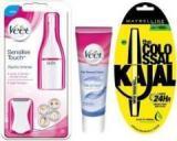 Veet Electric+Hair Removal Cream Sensitive Skin 100g+Maybelline Collosal Kajal Trimmer