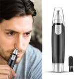 Beeduck Battery Operated Dual edge Blades Waterproof Nose and Ear Hair Remover Trimmer 120 min Runtime 0 Length Settings