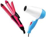 Hongxin Nova 2IN1 Straightener And Curler & Hair Dryer Combo Set Hair Styler