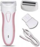 Ke Mey Professional Ladies Rechargeable Hair Remover Shaver With Active Hair Lifter Vibrates & Removes Even Flat Lying Hairs With Silver Pd Alloy Motor Of High Rotational Speed Shaver For Women