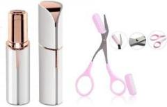 Macvl5 Hair Remover For Women Upper Lip, Chin, With Eyebrow Scissor Cordless Epilator