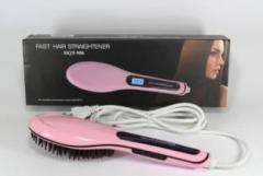 Mantraexport Straightening with LCD Screen Combo Simply 2 in 1 Ceramic Hair Straightener Brush Hair Straightener Brush