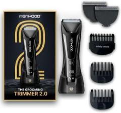 Menhood Cordless Grooming Trimmer 2.0 for Men|LED Spotlight|Power Display|2 Extra Blades Fully Waterproof Trimmer 150 min Runtime 4 Length Settings