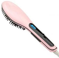 Online World Fast Hot Hair Straightener Comb Brush Lcd Screen Flat Iron Styling Hair Straighteners DZ_Pink_hair_brush_straightener_Pink Hair Straightener