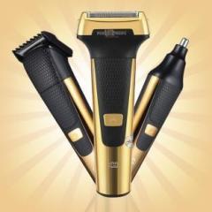 Pick Ur Needs Professional Rechargeable Cordless 3 in1 Waterproof Beard/Hair/Nose Trimmer 90 min Runtime 3 Length Settings