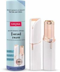 Sirona Portable Electronic Facial Razor for Women Trimmer 120 min Runtime 0 Length Settings