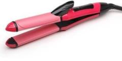 Skyhaven 2 In 1 Hair Straightener Plus Curler with Ceramic Plate Pink 102 Hair Straightener