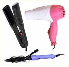 Willa PACK OF 3 IN 1 19B CURLER/1290HAIR DRYER /MINI STRAIGHTENER Hair Dryer