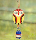 Owl Multicolour Wood & Metal Wind Chime With Metal Bells