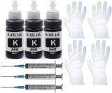 Ang Black Refill Kit Combo Pack Of High Yield Inkjet Cartridge Ink Refill Compatible For HP And Cannon Cartridge Printers 300ml Per Bottle Printer Hp Ink With Syringe & Gloves Black Ink Cartridge