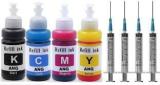 Ang Canon Printer Refill Ink Kit 400ml With Syringes For PG 740, CL 741, PG 745, CL 746, PG 47, CL 57, PG 88, CL 98, PG 810, CL 811, PG 830, CL 831, PG 89, CL 99 Cartridges With 4 Syringes Black + Tri Color Combo Pack Ink Cartridge