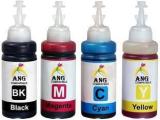 Ang Compatible Dye Ink For Epson L360, Epson L361, Epson L380, Epson L130, Epson L405, Epson L220, Epson L210, Multi Function Printer B/C/Y/M 70 ML Each Bottle Black + Tri Color Combo Pack Ink Cartridge