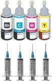 Ang Compatible Premium Ink With Syringe For Canon MG2570, MG3670, MG2970, IP7270, MG2577, MG3070, MG3077, MG2470, MG2577, MG3170, MP2870, IP7270, 3170, E560 Black + Tri Color Combo Pack Ink Bottle