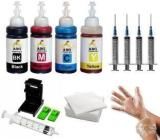 Ang Multi Color Ink Compatible For Canon TS207 Single Function Printer Black + Tri Color Combo Pack Ink Bottle