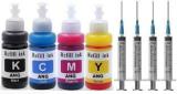 Ang Refill For Canon Pixma MP 287, MP 258, MP 276 100ml X 4 Bottles + 4 Syringes Black + Tri Color Combo Pack Ink Cartridge