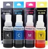 Ang Refill Ink Compatible For Epson L130, L360, L380, L350, L361, L565, L210, L220, L310, L355, L365, L385, L405, L455, L130, L485, L550, L1300 Epson L380 Printer Ink Black + Tri Color Combo Pack Ink Cartridge