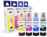 Ang Refill Ink COMPATIBLE FOR Epson L3200 Multi Function Color Printer Black + Tri Color Combo Pack Ink Bottle