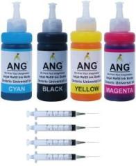 Ang Refill ink For Hp 805 ink 2332 Printer 100ML Each Bottle With Syringe Black + Tri Color Combo Pack Ink Cartridge