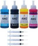 Ang Refill Ink For Use Canon MG3670, MG3070, MG2570, MG3077, MG2470, MG2577, MG3170, E510 Black + Tri Color Combo Pack Ink Cartridge