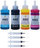 Ang Refill Ink For Use E P MG3670, MG3070, MG2570, MG3077, MG2470, MG2577, MG3170, E510 Black + Tri Color Combo Pack Ink Cartridge