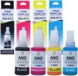 Ang Refill Ink For Use In Epson L380 Multi Function Printer Cyan, Magenta, Yellow & Black 70 ML Each Bottle Multi Color Ink Tri Color Ink Cartridge