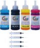 Asv Compatible Printer Refill Ink For Canon MG2570S, E470, E477 E3370, E4570 Black + Tri Color Combo Pack Ink Cartridge