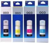 Axel Ink Refill For Epson 001, 003, L3200, L3210, L3211, L3215, L3216, L3250, L3252 Black + Tri Color Combo Pack Ink Bottle