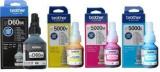 Brother BTD60BK + BT5000C, BT5000M, BT5000Y For Ink Tank Printers Black + Tri Color Combo Pack Ink Bottle