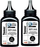 Cartridge Zone W1112A / 110A Black Toner Powder For HP Laser 108 108a 108w 136 136a Printers Black Twin Pack Ink Toner Powder