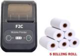 F2c 2 Inch Bluetooth Thermal Receipt Printer With 6 Rolls Thermal Portable USB Mini Wireless Printer