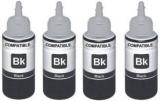 Globe T6641 Refill Ink For Use In Epson L100, L110, L130, L200, L210, L220, L300, L310, L350, L355, L360, L365, L455, L550, L555, L565, L1300 Printers 70 ML Pack Of 4 Single Color Ink Cartridge Black Ink Bottle