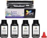 Gps Colour Your Dreams Canon I Sensys MF244dw Toner Cartridge [ Pack Of 1 Pcs Toner + 4 Bottle Reffil Toner Powder With Nozzle 80Gm. Each. ] Black Ink Toner