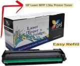 Gps Colour Your Dreams HP Laser MFP 136a Multi Function Monochrome Laser Printer Black Ink Toner