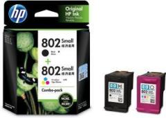 Hp 802 Small Black + Tri Color Combo Pack Ink Cartridge