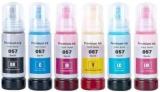 Hynear Refill Ink 057 For L8050, L18050, L8150W Printers LCyan, Lmagenta, Black + Tri Color Combo Pack Ink Bottle